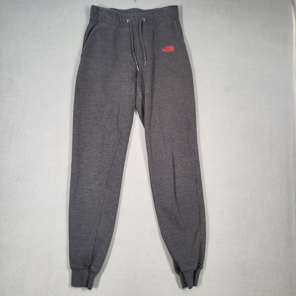 The North Face Joggers Women's Small Gray Sweatpants TNF Logo Drawstring‎ Casual